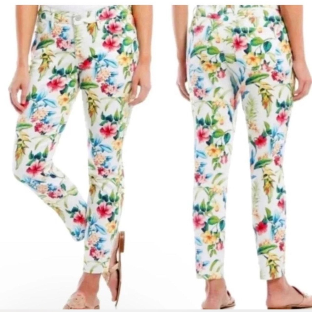 Tommy Bahama White Tropical Floral Print Jeans